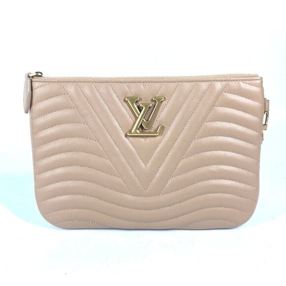 LOUIS VUITTON M68478 New Wave Zip Pochette Bag pouch with strap Clutch bag - Picture 1 of 15